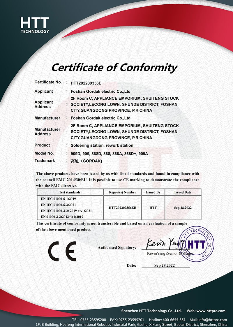 Chứng nhận CE EMC